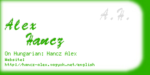 alex hancz business card